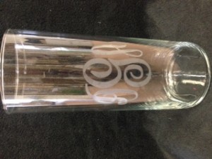 Vase etched monogram