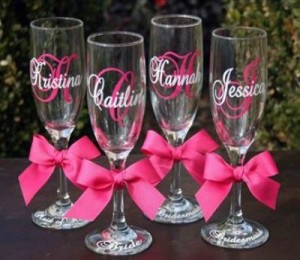 Wine glasses with silhouette